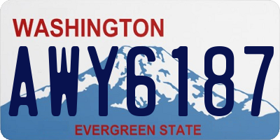 WA license plate AWY6187