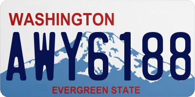 WA license plate AWY6188