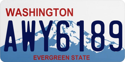 WA license plate AWY6189
