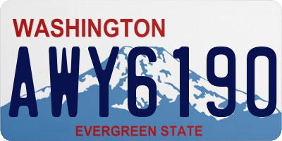 WA license plate AWY6190