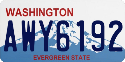 WA license plate AWY6192