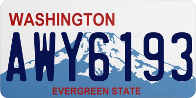 WA license plate AWY6193