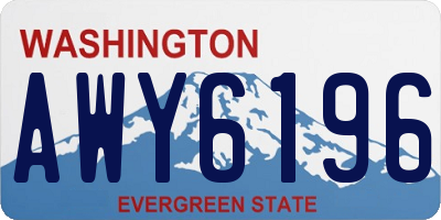 WA license plate AWY6196