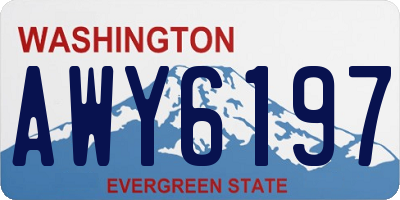 WA license plate AWY6197
