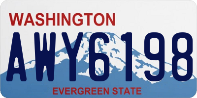 WA license plate AWY6198