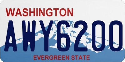 WA license plate AWY6200