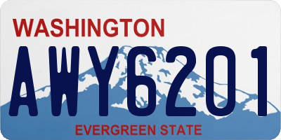 WA license plate AWY6201