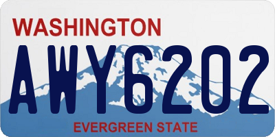 WA license plate AWY6202
