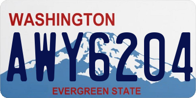 WA license plate AWY6204