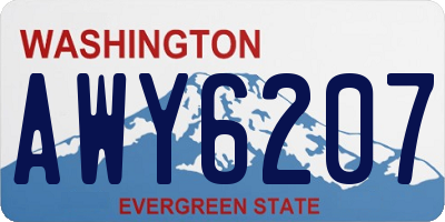 WA license plate AWY6207