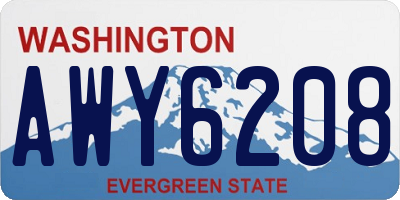 WA license plate AWY6208