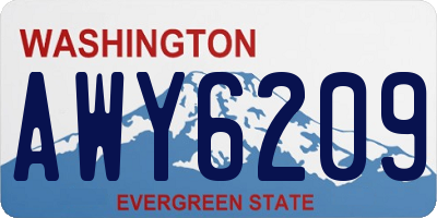 WA license plate AWY6209