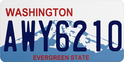 WA license plate AWY6210