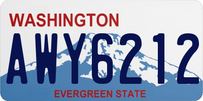 WA license plate AWY6212