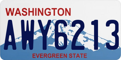 WA license plate AWY6213