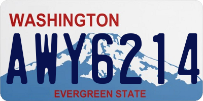 WA license plate AWY6214