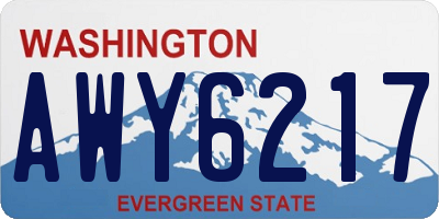 WA license plate AWY6217