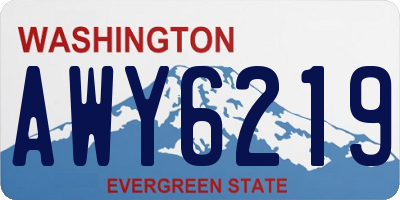 WA license plate AWY6219