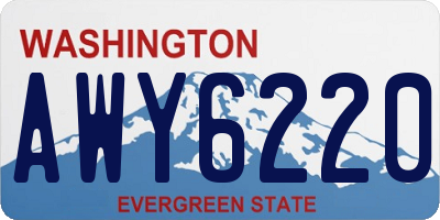 WA license plate AWY6220