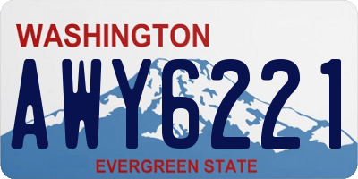WA license plate AWY6221
