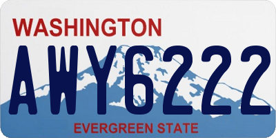 WA license plate AWY6222
