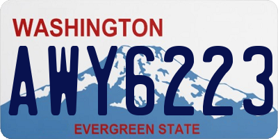 WA license plate AWY6223