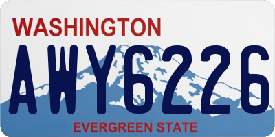 WA license plate AWY6226