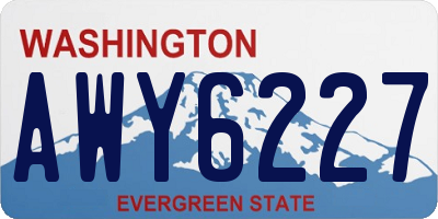 WA license plate AWY6227