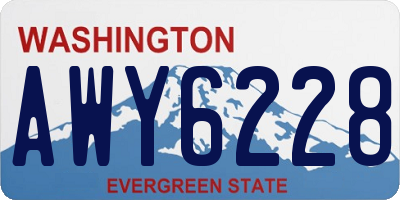 WA license plate AWY6228