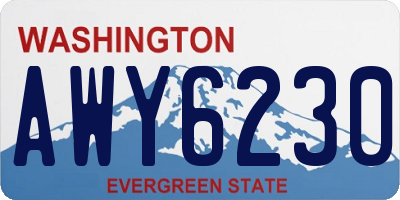 WA license plate AWY6230
