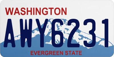 WA license plate AWY6231