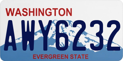 WA license plate AWY6232