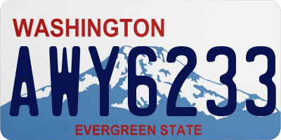 WA license plate AWY6233