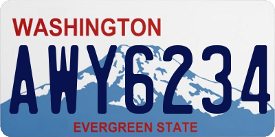 WA license plate AWY6234