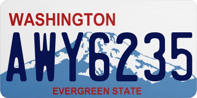 WA license plate AWY6235