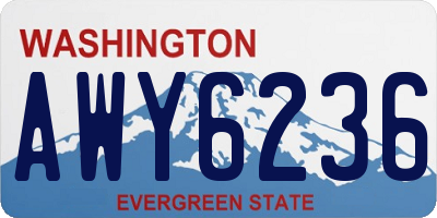 WA license plate AWY6236