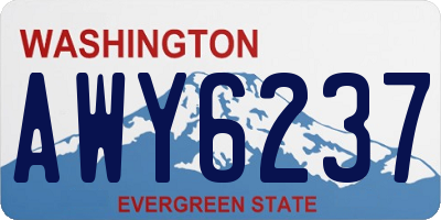 WA license plate AWY6237