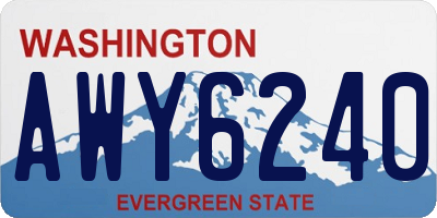 WA license plate AWY6240
