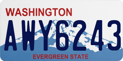 WA license plate AWY6243