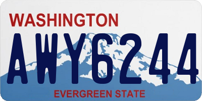 WA license plate AWY6244