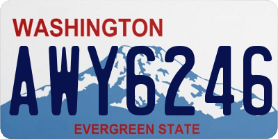 WA license plate AWY6246