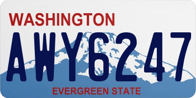 WA license plate AWY6247