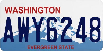 WA license plate AWY6248