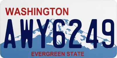 WA license plate AWY6249