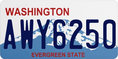 WA license plate AWY6250
