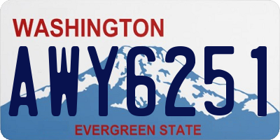WA license plate AWY6251
