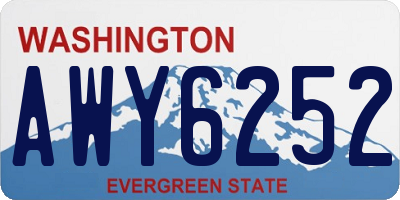 WA license plate AWY6252