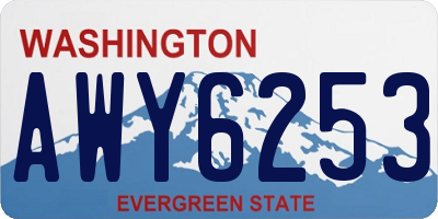 WA license plate AWY6253