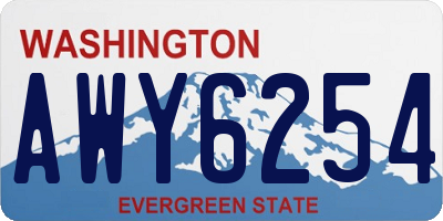 WA license plate AWY6254