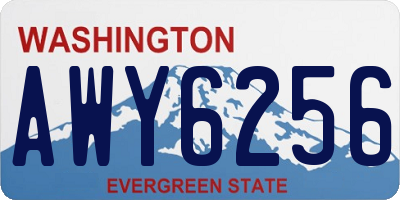 WA license plate AWY6256